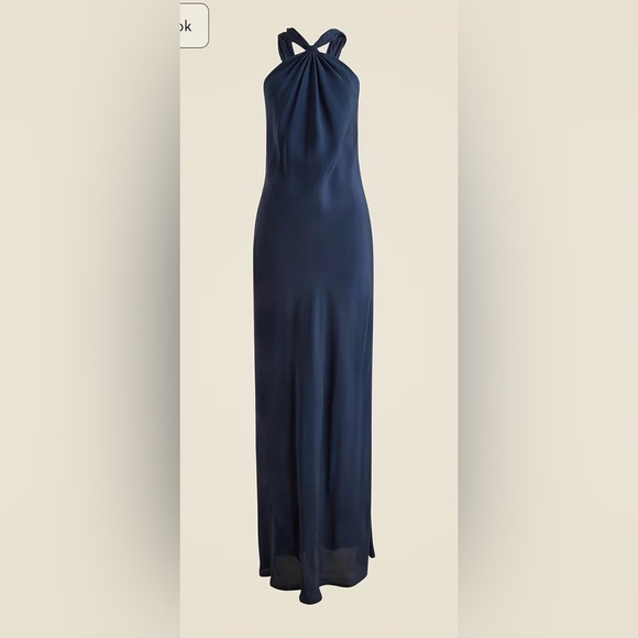 J.Crew Collection halter slip dress in navy - Picture 5 of 9
